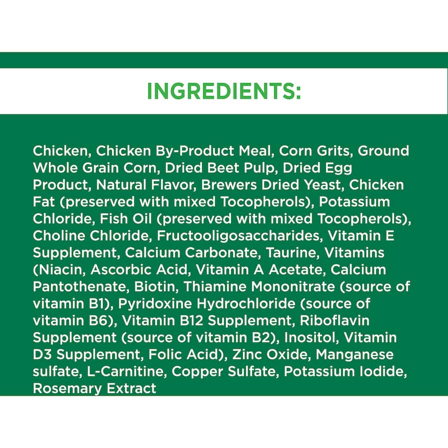 Iams Dry Cat Food Chicken Senior promotes vitality in cats 11+, featuring chicken for muscle health and essential nutrients.