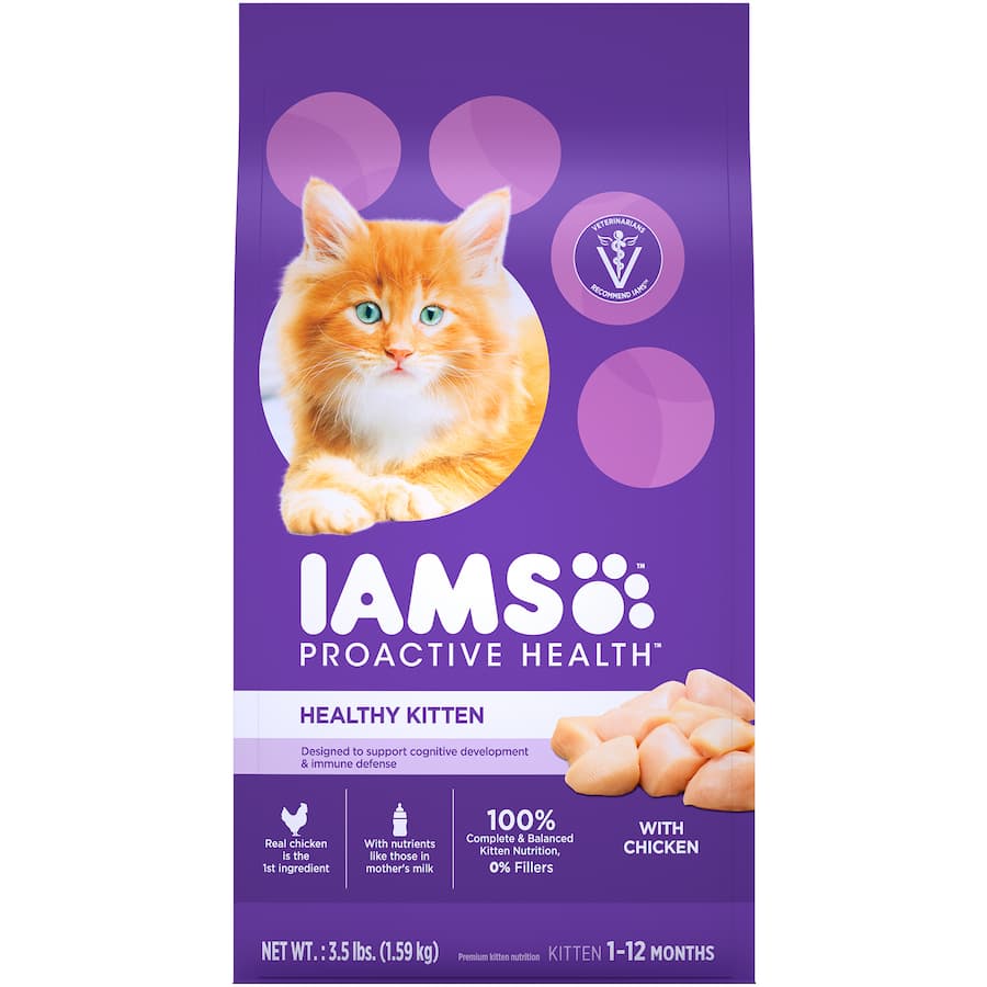 Iams Kitten Dry Cat Food Chicken Bag 1.59kg