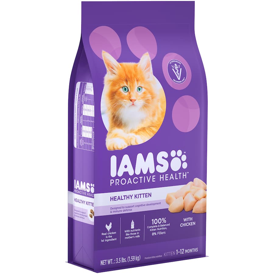 Iams Kitten Dry Cat Food Chicken Bag 1.59kg
