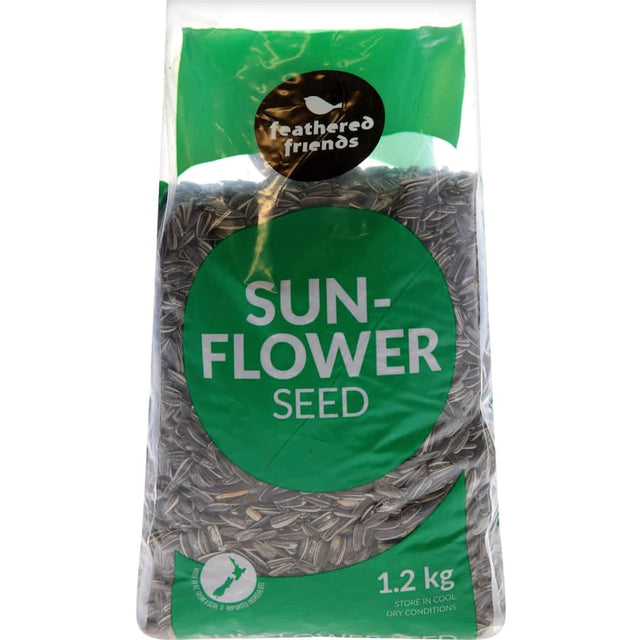 Premium grey stripe sunflower bird seed for healthy backyard birds, attracting finches, chickadees, and cardinals.