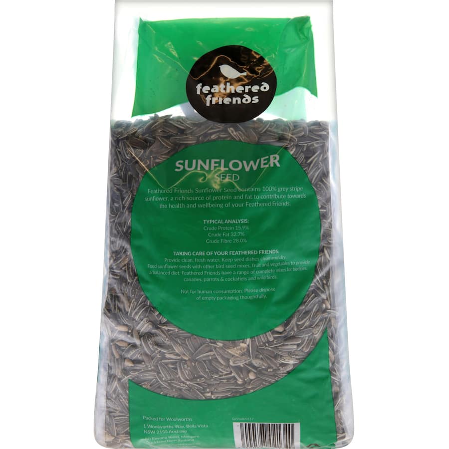 Premium grey stripe sunflower seeds for backyard birds, promoting health and vibrant plumage in finches, chickadees, and cardinals.