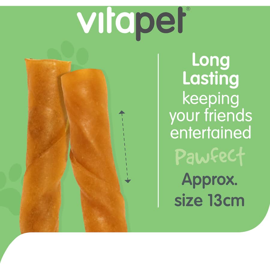 Vitapet Chewz Dog Treats feature real chicken liver and rawhide for nutritious, high-protein, and dental-friendly snacks.
