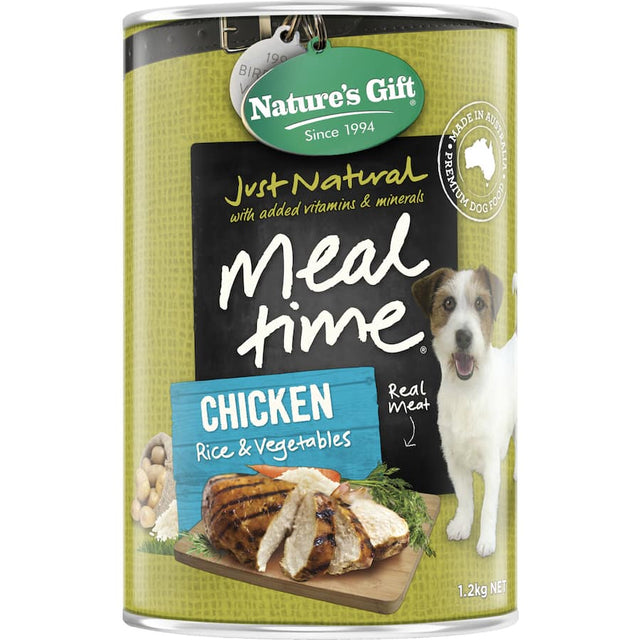 Nature's Gift Wet Dog Food with chicken, rice, and vegetables offers a nutritious, delicious meal for happy, healthy dogs.