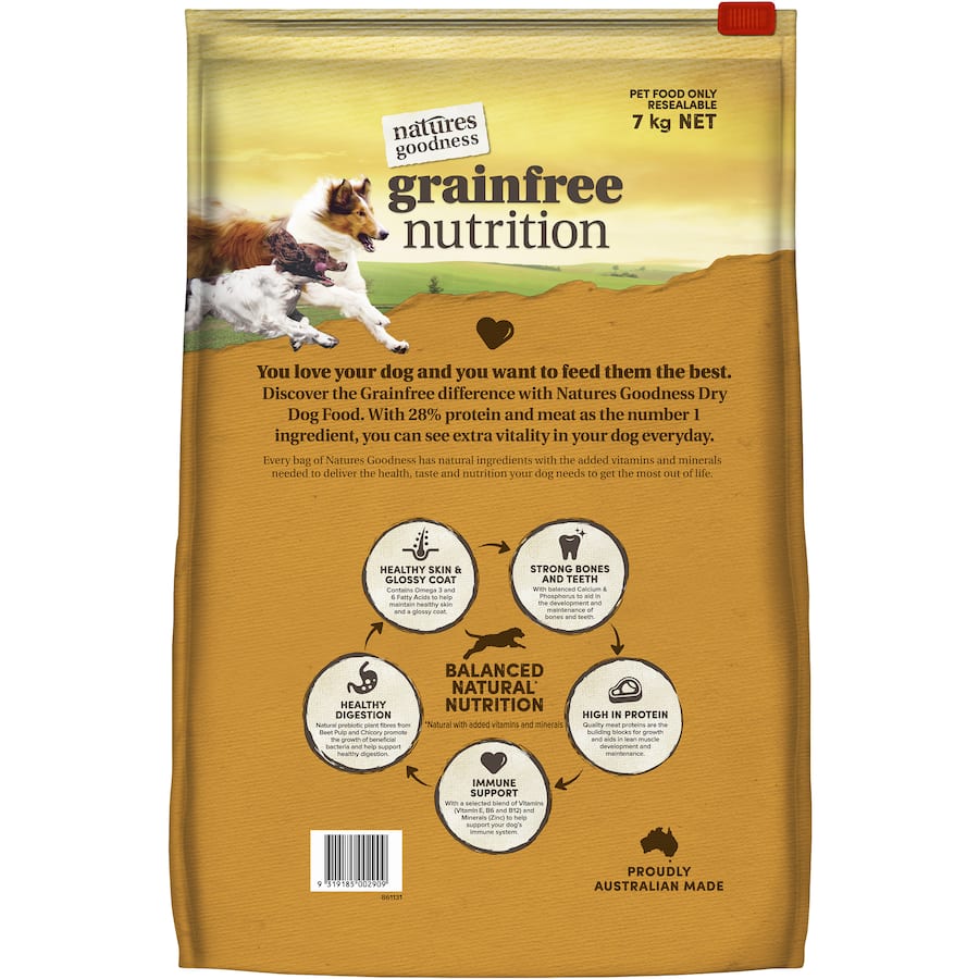 Natures Goodness Grain Free Dry Dog Food Chicken With Lamb Bag 7kg