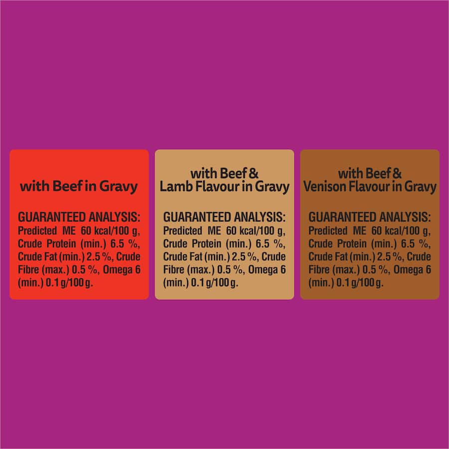 Whiskas Wet Cat Food Beef Favourites In Gravy Pouch 18x85g