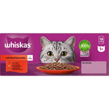 Whiskas Wet Cat Food Beef Favourites In Gravy Pouch 18x85g