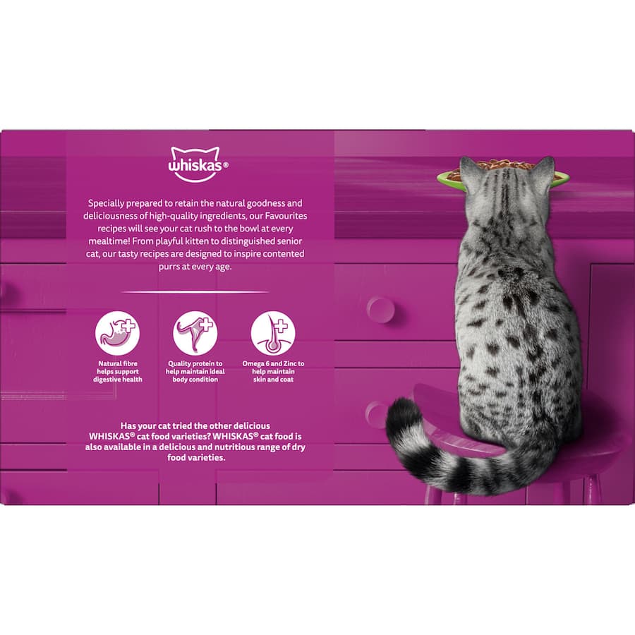 Whiskas Wet Cat Food Mixed Favourites In Gravy Pouch 18x85g