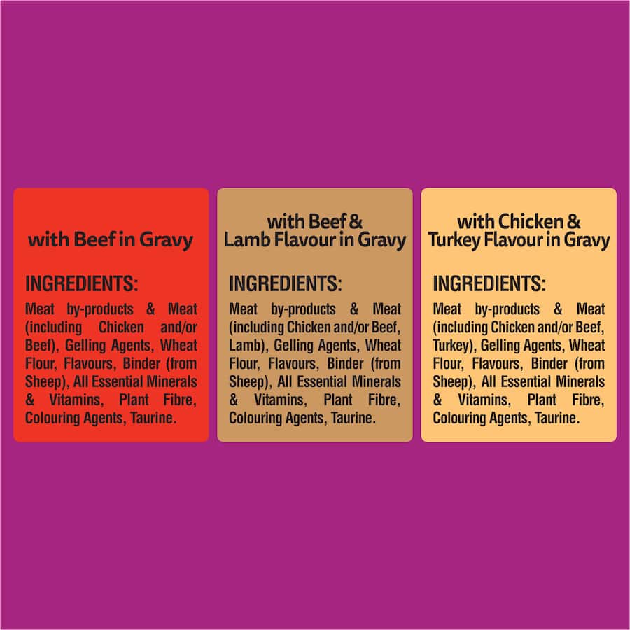 Whiskas Wet Cat Food Mixed Favourites In Gravy Pouch 18x85g
