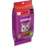 Whiskas Wet Cat Food Beef In Jelly Pouch 4x85g