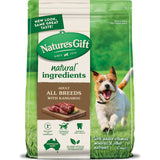 Natures Gift Sustain Dry Dog Food with Kangaroo offers high-protein nutrition, whole grains, and fiber for healthy digestion.