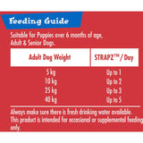 Schmackos Dog Treats Strapz Variety Pack with beef, liver, and chicken, 95% fat-free, in a resealable bag for freshness.