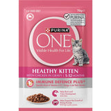 Purina One Healthy Kitten Wet Cat Food Chicken In Gravy Pouches 12x70g