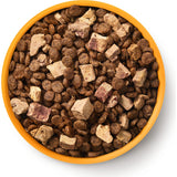 Dry dog food featuring 33% freeze-dried raw cage-free chicken organs and 67% high-protein chicken bites for balanced nutrition.