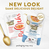 Succulent chunks of tuna, anchovy, and white fish in a silky broth, perfect for enhancing your cat's meals.