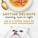 Fancy Feast Broths Wet Cat Food with tuna, anchovy, and white fish in a silky broth for a gourmet feline treat.