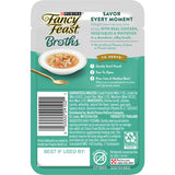 Gourmet wet cat food featuring chicken, whitefish, and veggies in a rich broth for discerning feline palates.