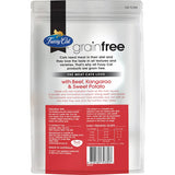 Fussy Cat Grain Free Dry Cat Food featuring kangaroo and sweet potato, rich in protein and ideal for sensitive felines.