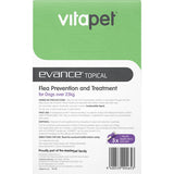 Vitapet Evance Dog Flea Treatment for large dogs over 25kg, with 3 x 4ml applications for effective flea and larvae control.
