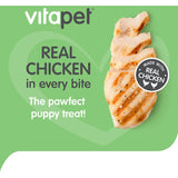 Vitapet Jerhigh Dog Treats Milky Sticks, nutritious milky treats made from real meat for healthy teeth and portion control training.