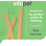 Vitapet Jerhigh Dog Treats Milky Sticks: Nutritious, breakable sticks made from real meat, perfect for training and healthy teeth.