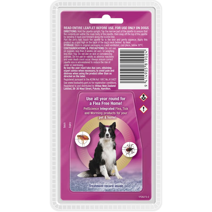 Pet Science Flealine Flea Treatment for medium dogs offers 8 weeks of fast-acting, water-fast flea and tick protection.