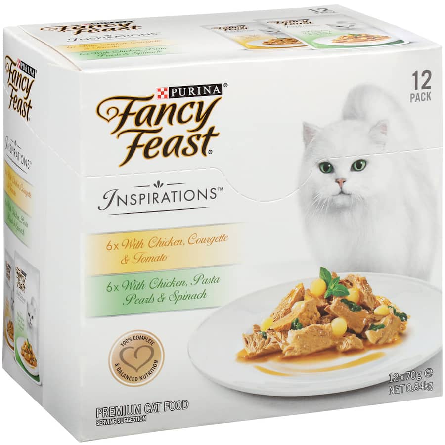 Gourmet wet cat food featuring real chicken, high in protein and enriched with essential vitamins for feline health.