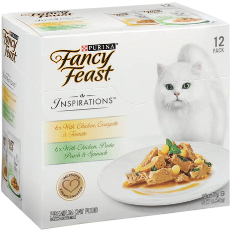 Gourmet wet cat food featuring real chicken, high in protein and enriched with essential vitamins for feline health.