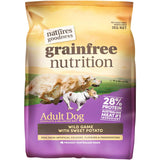 Grain-free dry dog food featuring wild game and sweet potato for balanced nutrition and a healthy lifestyle.