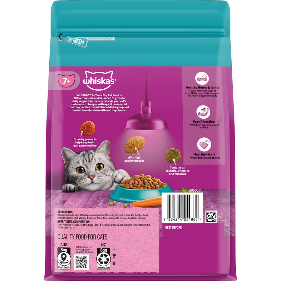 Whiskas Senior Dry Cat Food Tuna & Sardine 7+ Bag 800g