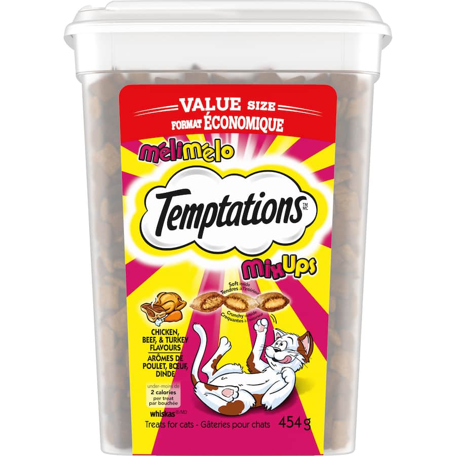 Temptations Mix Ups Cat Treats Chicken Beef & Turkey Tub 454g