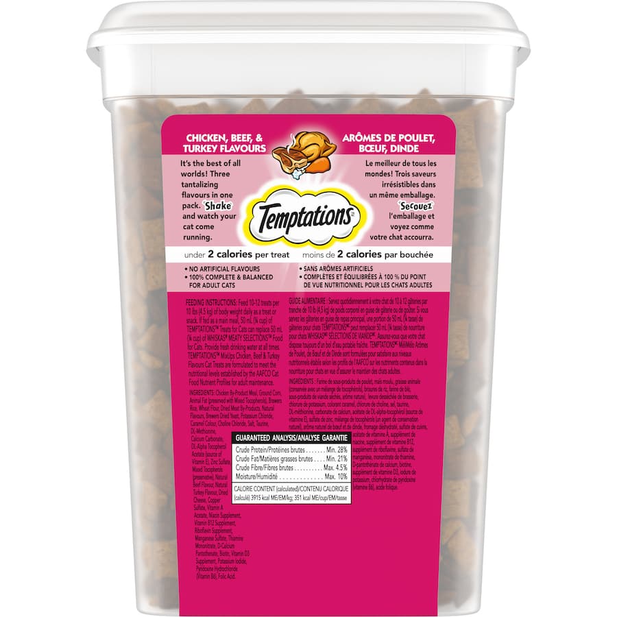 Temptations Mix Ups Cat Treats Chicken Beef & Turkey Tub 454g