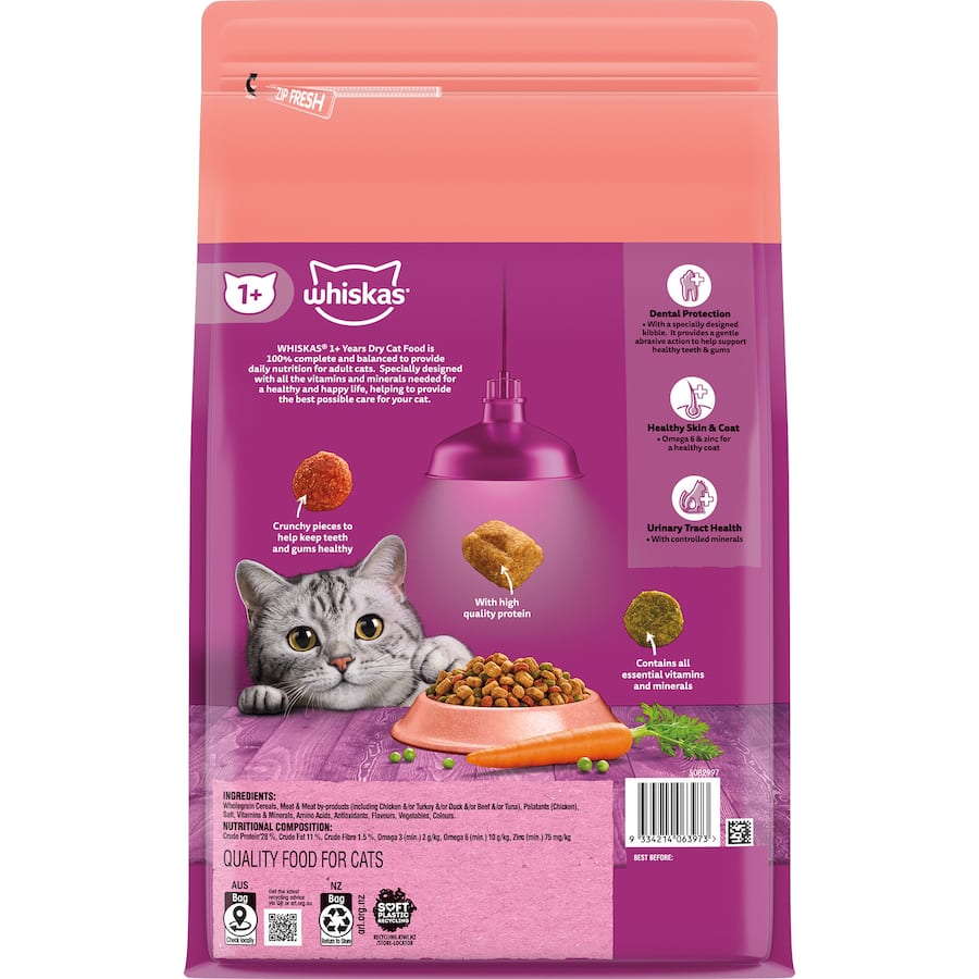 Whiskas Dry Cat Food Sardine & Prawn Bag 3kg