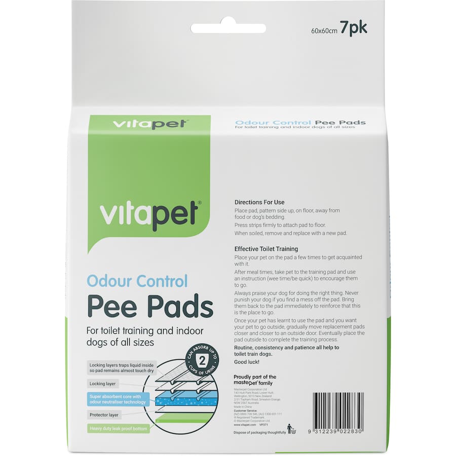 Vitapet Puppy Training Pee Pads with odour control and absorbency, ideal for indoor dog toilet training.
