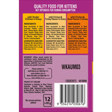 Whiskas Kitten Wet Cat Food featuring tender chicken in gravy, ideal for healthy growth with three delicious flavors.