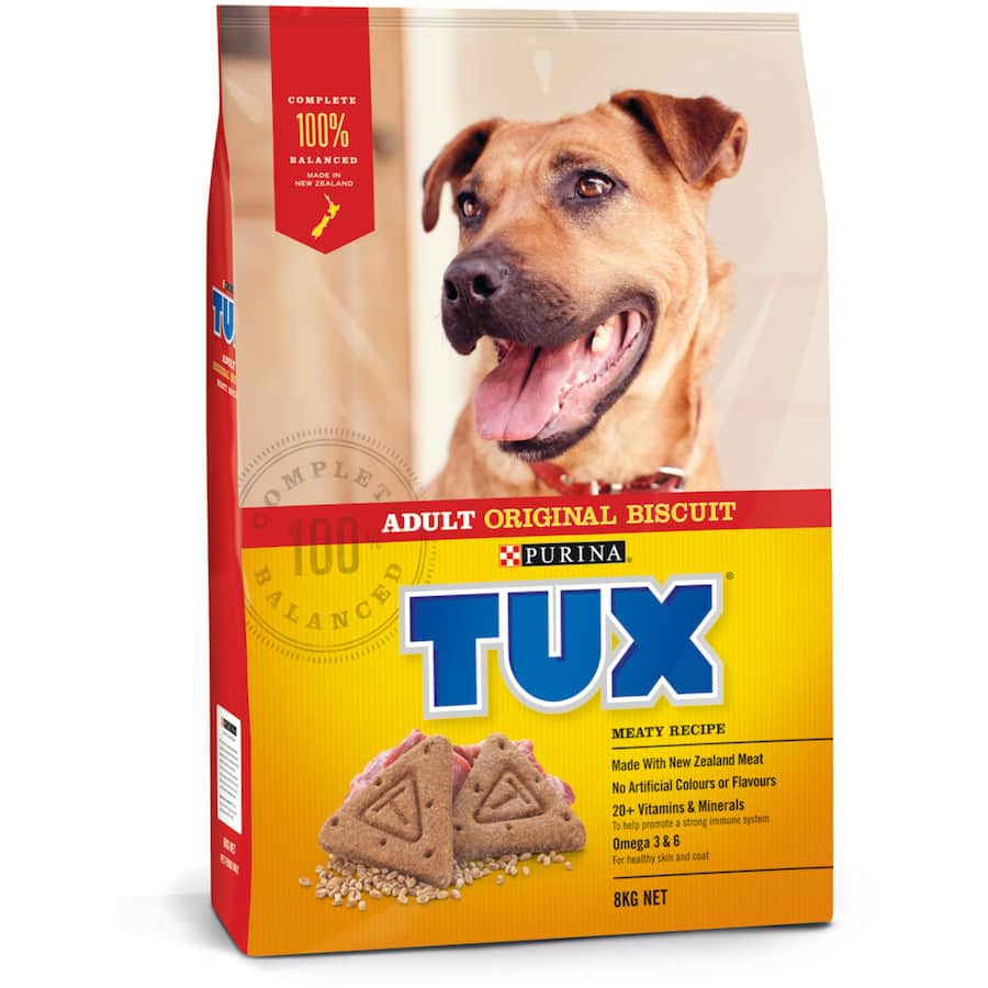 Tux Dry Dog Food Original Biscuit Meaty Flavor Bag 8kg