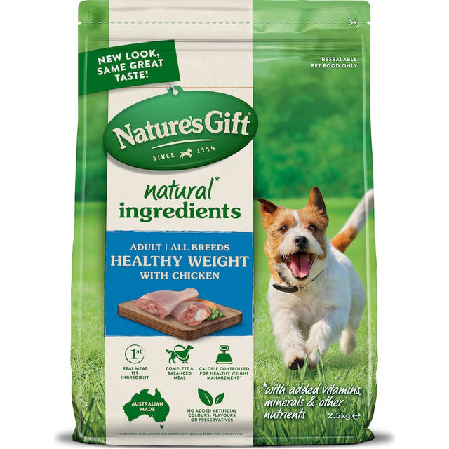 Nature's Gift Sustain Dry Dog Food features chicken for healthy weight, enriched with veggies, fiber, and essential nutrients for vitality.