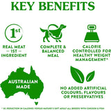 Premium dry dog food featuring chicken, 25% protein, and 8% fat for healthy weight management and vitality.