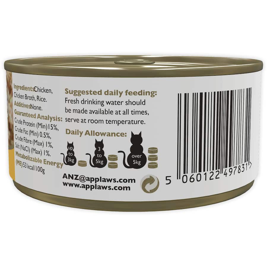 Applaws Wet Cat Food Chicken Breast featuring 75% chicken, natural ingredients, and no artificial additives for healthy nutrition.