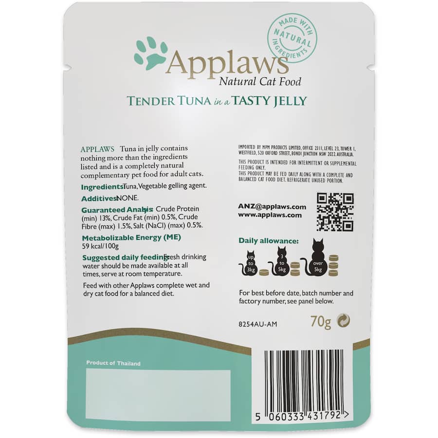 Applaws Wet Cat Food Tuna In Jelly Pouch 70g