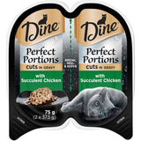 Wet cat food featuring succulent chicken in gravy, designed for freshness and nutrition in convenient single-serving trays.