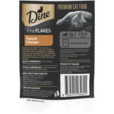 Savory Dine Fine Flakes Wet Cat Food pouch featuring tuna and chicken, designed for picky and sensitive feline diners.