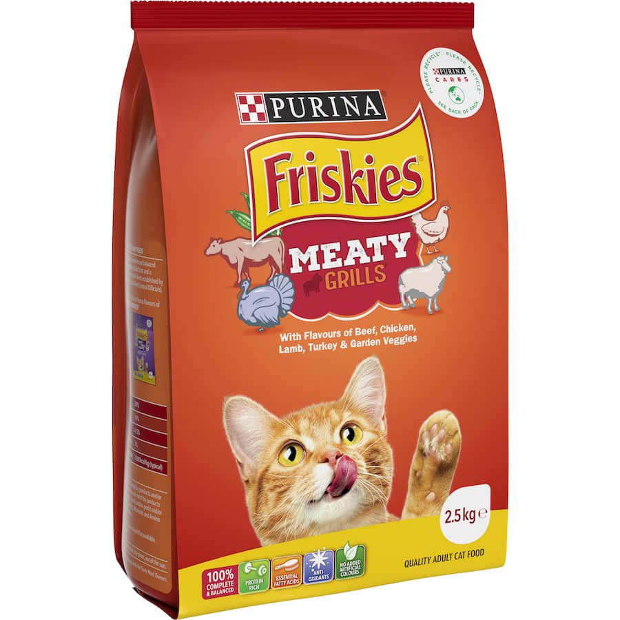 Friskies Dry Cat Food Meaty Grills Bag 2.5kg