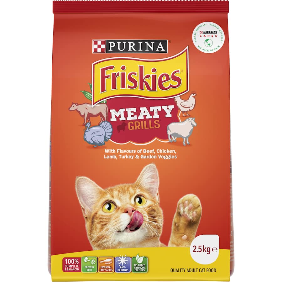 Friskies Dry Cat Food Meaty Grills Bag 2.5kg