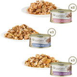 Applaws Wet Cat Food Fish Deluxe featuring 75% fish, crafted with 100% natural ingredients for optimal feline nutrition.