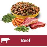 Pedigree Dry Dog Food with Real Beef in a 3kg bag, providing balanced nutrition for adult dogs with essential proteins and vitamins.