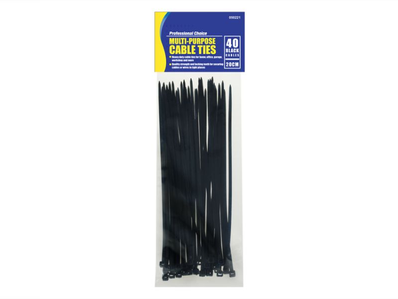 Cable Ties - Black  20cm (24 Packs)