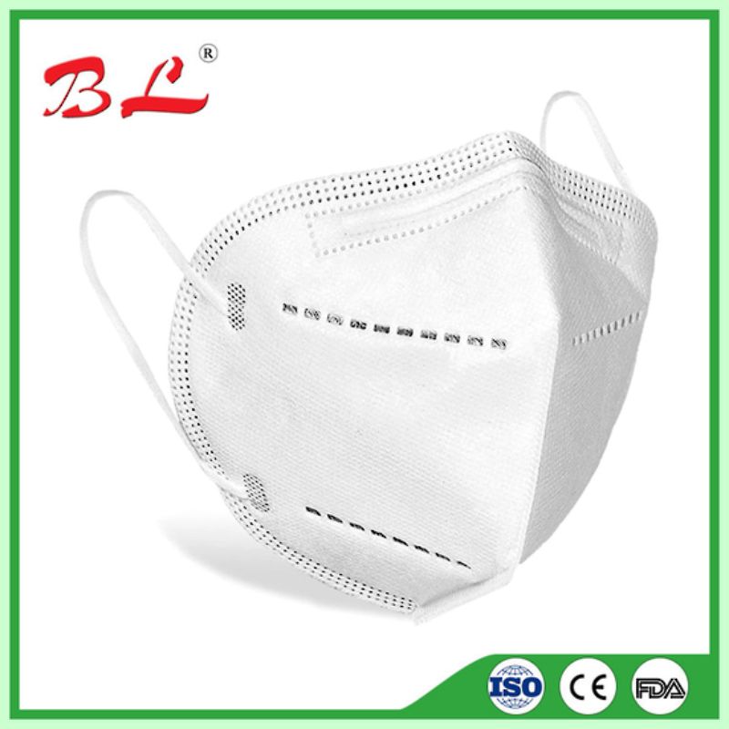 KN95 Face Mask Pack - 50pcs with 3-D contour design, bendable nose bridge, high filtration efficiency, and comfortable ear straps.