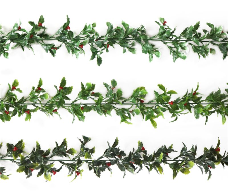Garland - Mini Holly 150cm (Set of 3 Assorted)