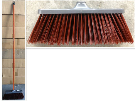 Set of 6 durable yard brooms with long bristles for effective outdoor cleaning of leaves and debris, measuring 27 x 6cm.