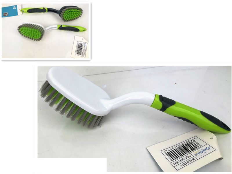 Set of 12 assorted pot brushes, 26 x 5.5 x 4cm, durable bristles for effective kitchen cleaning and ergonomic handles.
